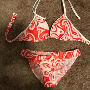 Venus Orange and White print bikini